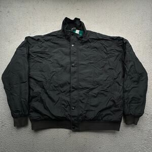 Vintage 90s Nike Gray Tag Fleece Lined Nylon Jacket Mens Large Black Green Venus